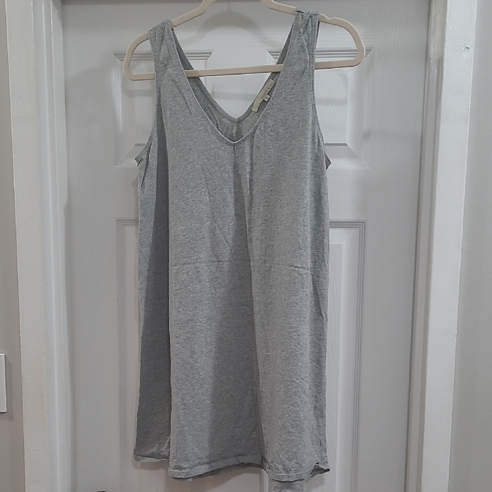 Monk & Lou Gray Sleeveless V-Neck Mini Dress